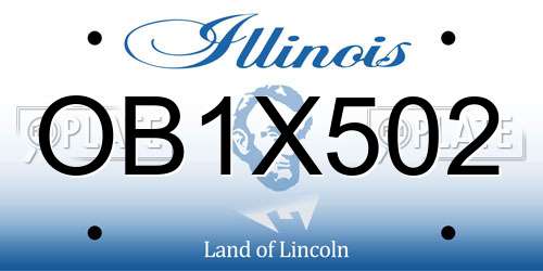 OB1X502 Illinois License Plate