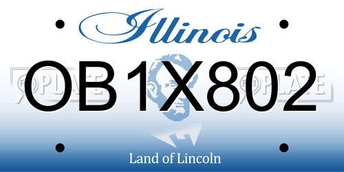 OB1X802 Illinois License Plate
