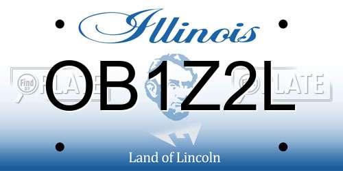 OB1Z2L Illinois License Plate