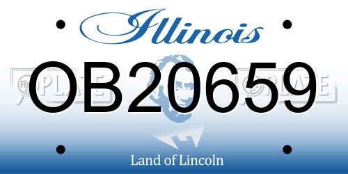 OB20659 Illinois License Plate