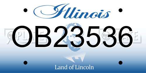 OB23536 Illinois License Plate