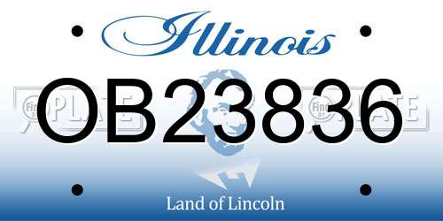 OB23836 Illinois License Plate