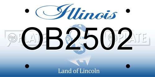 OB2502 Illinois License Plate