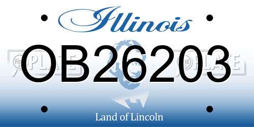OB26203 Illinois License Plate