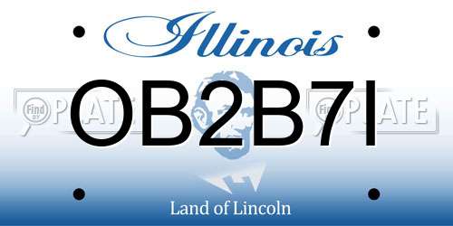 OB2B7I Illinois License Plate