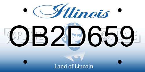 OB2D659 Illinois License Plate