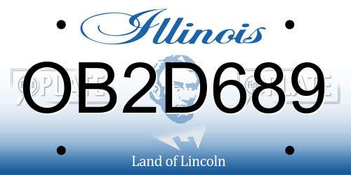 OB2D689 Illinois License Plate
