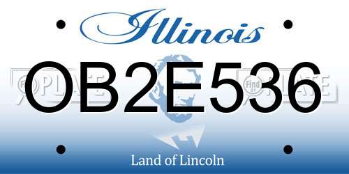 OB2E536 Illinois License Plate