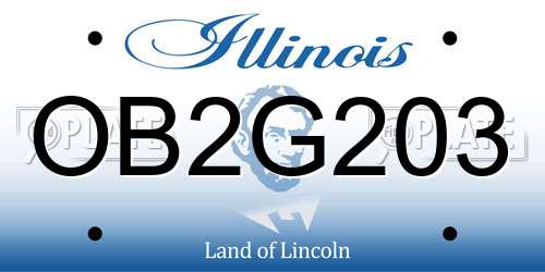 OB2G203 Illinois License Plate