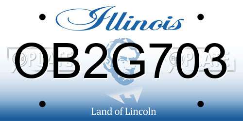 OB2G703 Illinois License Plate