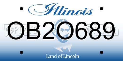 OB2O689 Illinois License Plate