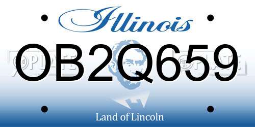 OB2Q659 Illinois License Plate