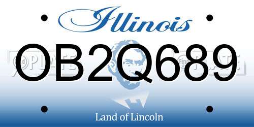 OB2Q689 Illinois License Plate