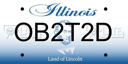 OB2T2D Illinois License Plate