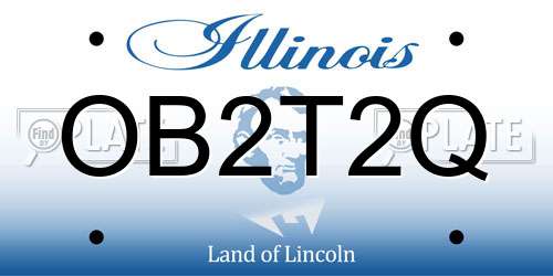 OB2T2Q Illinois License Plate