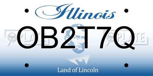 OB2T7Q Illinois License Plate
