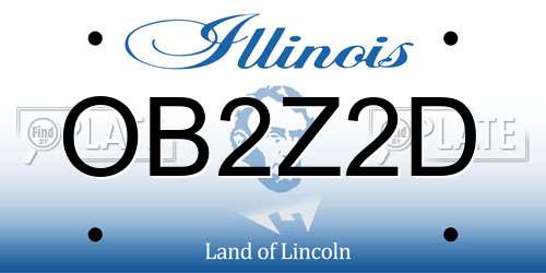 OB2Z2D Illinois License Plate