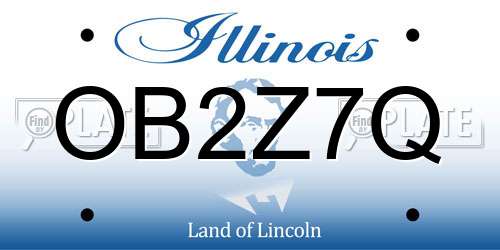 OB2Z7Q Illinois License Plate