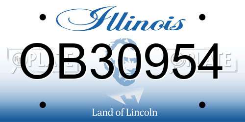 OB30954 Illinois License Plate