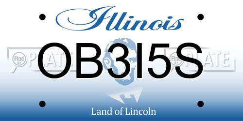 OB3I5S Illinois License Plate