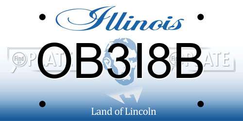 OB3I8B Illinois License Plate