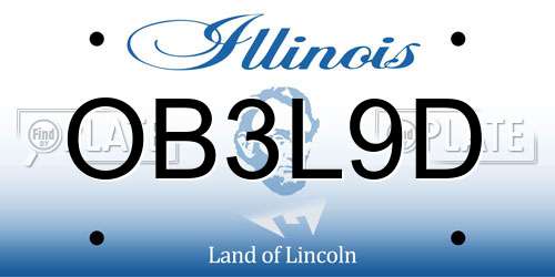 OB3L9D Illinois License Plate