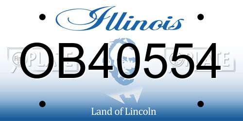 OB40554 Illinois License Plate