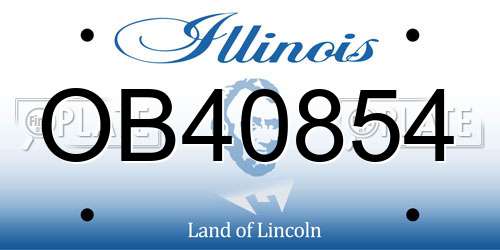 OB40854 Illinois License Plate