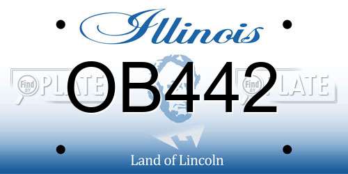 OB442 Illinois License Plate