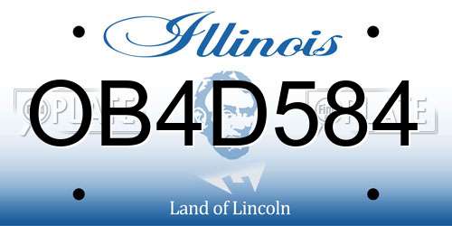 OB4D584 Illinois License Plate