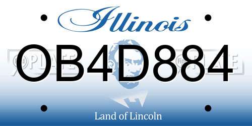 OB4D884 Illinois License Plate