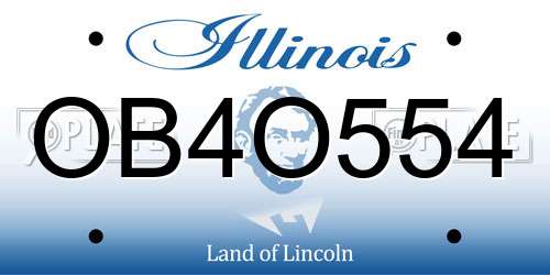 OB4O554 Illinois License Plate