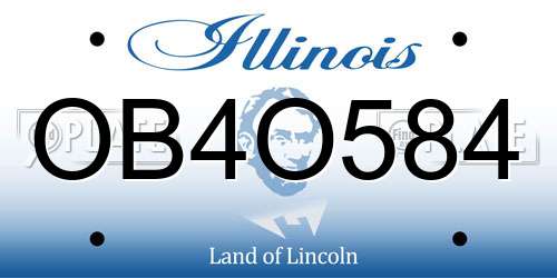 OB4O584 Illinois License Plate