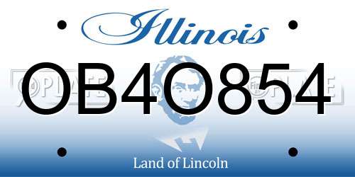 OB4O854 Illinois License Plate