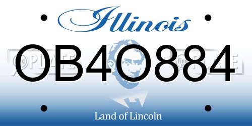 OB4O884 Illinois License Plate