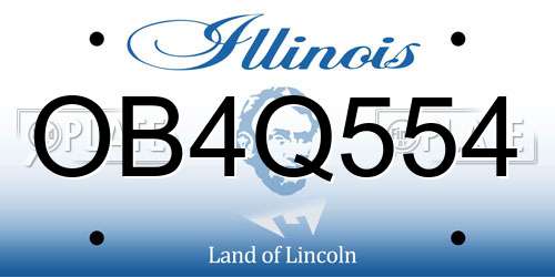 OB4Q554 Illinois License Plate