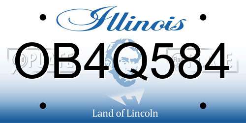 OB4Q584 Illinois License Plate