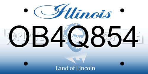 OB4Q854 Illinois License Plate