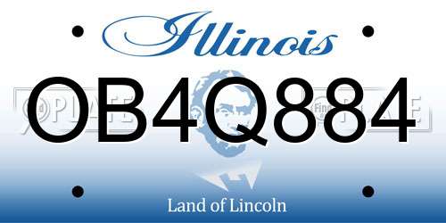 OB4Q884 Illinois License Plate