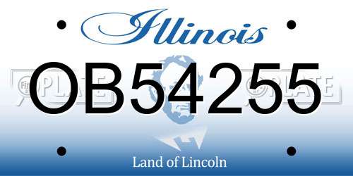 OB54255 Illinois License Plate