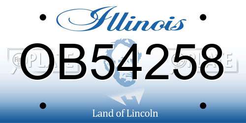 OB54258 Illinois License Plate