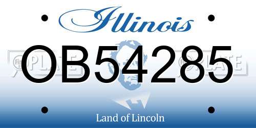 OB54285 Illinois License Plate
