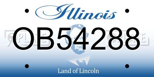 OB54288 Illinois License Plate