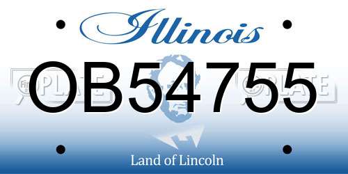 OB54755 Illinois License Plate