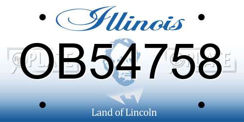 OB54758 Illinois License Plate