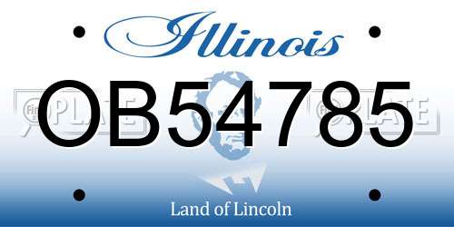 OB54785 Illinois License Plate