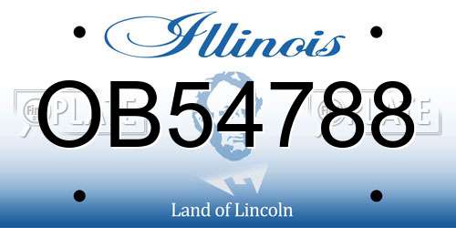 OB54788 Illinois License Plate