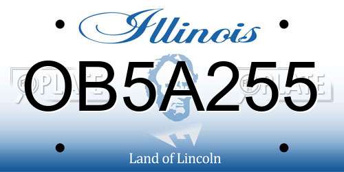 OB5A255 Illinois License Plate