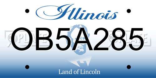 OB5A285 Illinois License Plate