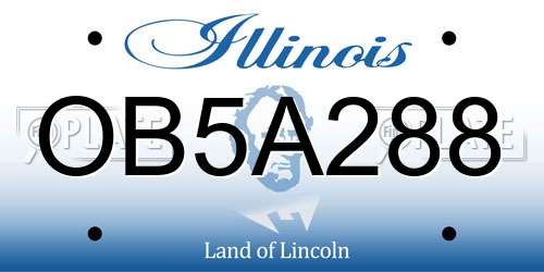 OB5A288 Illinois License Plate